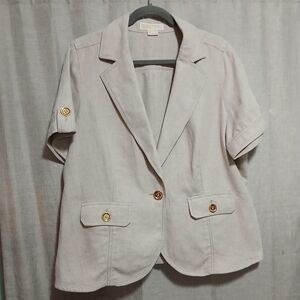 MICHAEL Michael‎ Kors Cream Gold Blazer Tailored Fit Size 1X